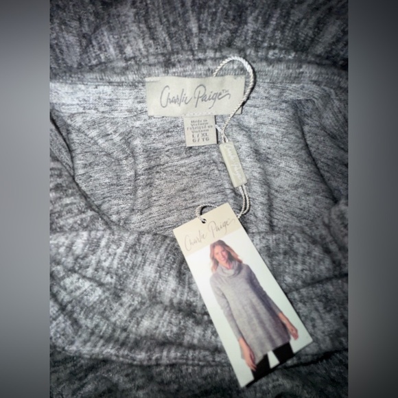 Charlie Paige Cozy Gray Cowl Neck Sweater. Size L/XL. EUC - Picture 4 of 12
